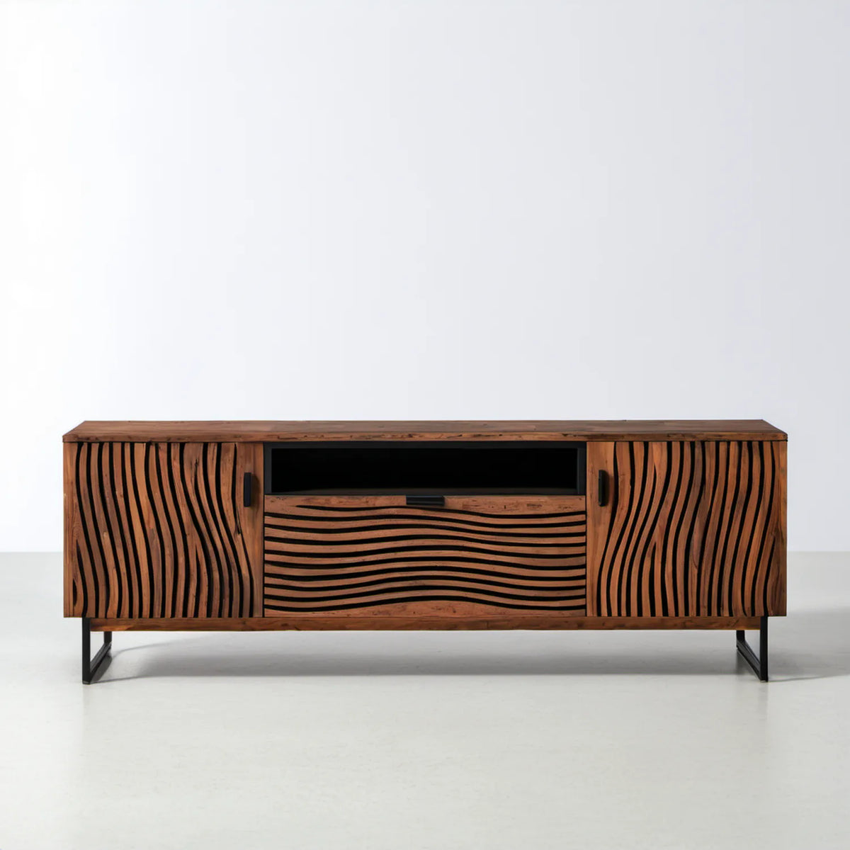 Brązowa szafka RTV z litego drewna mango 160 x 40 x 70 cm